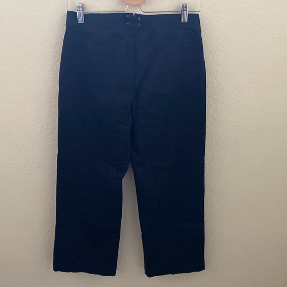 J. Crew Black Pants size 4. Button sides, tie back. Cute! 96% cotton w/ stretch. - Picture 6 of 11